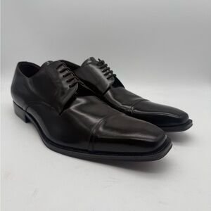BRAND NEW Mezlan 1968 Duke Cap Toe Oxfords Shiny Dark Brown Leather Size 10